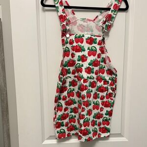 Strawberry Print Overalls